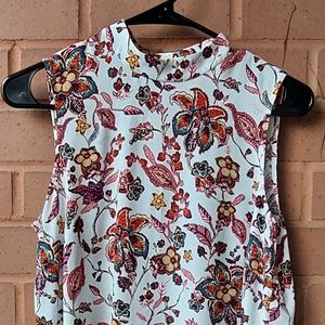 J.Jill Sleeveless Mock Neck Print Top